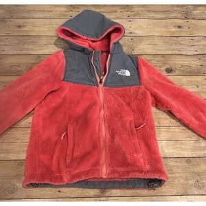 The North Face Fleece Hooded Osito Jacket Girls Size Large 14-16 Pinkish/Redish